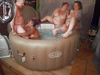 Amateur Hot Tub Fun With 3 Hot British Milfs